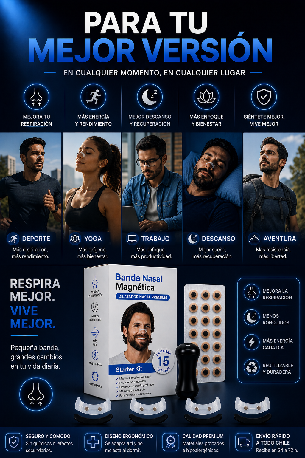 Banda Nasal Magnética Kit-Completox30